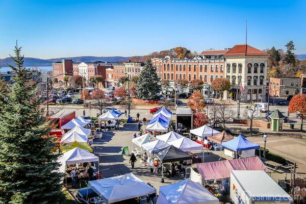 Farmer's Market (and a bit of the Hudson River) from above