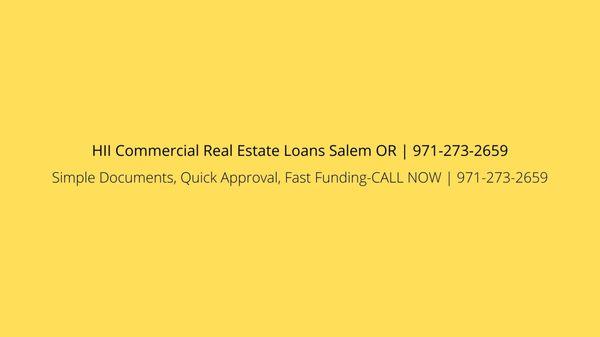 HII Commercial Real Estate Loans Salem OR