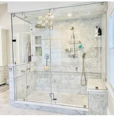 AFTER BATHROOM REMODEL WITH MARBLE TILES #ELEGANCE