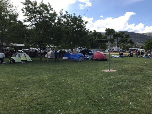 Tents put up during the Manti Miracle Pageant