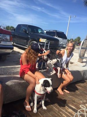 Kids fell in love with Athena and Max While we were being briefed on the boat.