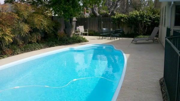 Backyard after Sierra Concrete Resurfacing... a beautiful, unified space.