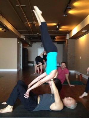 Blue Sky is always adding and changing things up. My new favorite? Acro yoga!