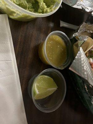 limes and green salsa