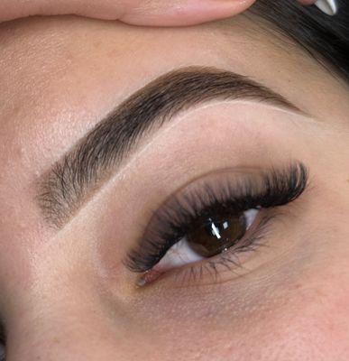 brows with tint and hybrid lashes