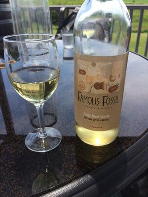 Cold bottle of Fossil Rock White, on the patio!