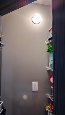 Pantry Light Installation with motion switch