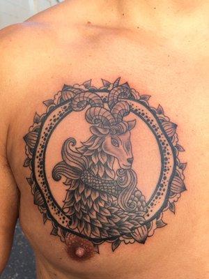 Zodiac tattoo done by Dbre