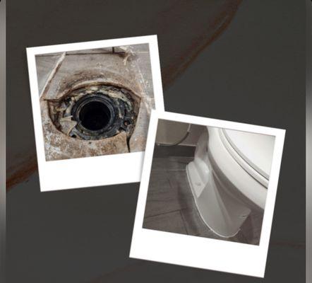 Toilet flange repair.