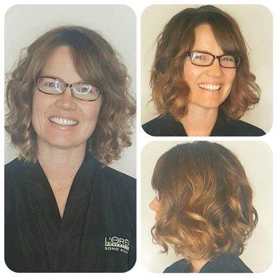 Natural balayage for curly hair