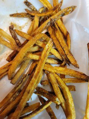 The fries were over-cooked and inedible