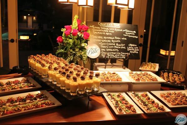 Engagement party appetizer display