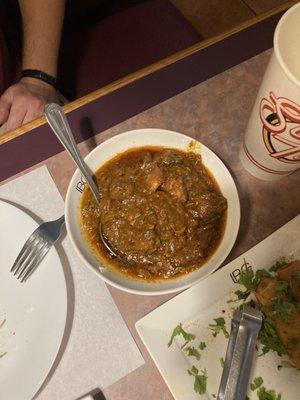 Chettinad Chicken, served without any rice