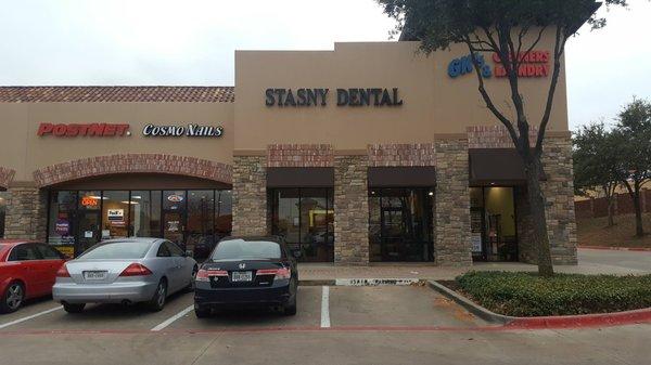 Stasny Dental, located between Cosmo Nails and GK Cleaners facing 407