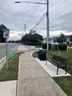 Nice shuttle stop or "node" for the shuttle at Morrisville-Carpenter Rd, near Morrisville Market Shopping Center and Grace Park area.