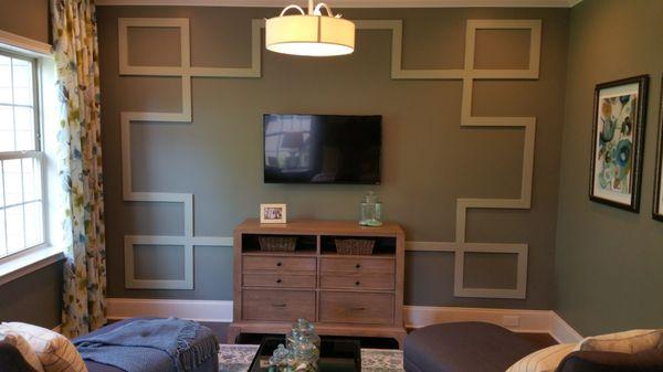 Decorative wall Trim installed and Painting of the whole room