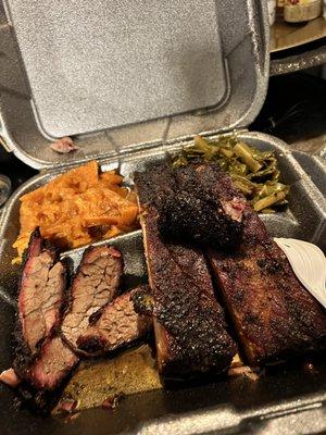 2 meat dinner combo. Brisket and ribs