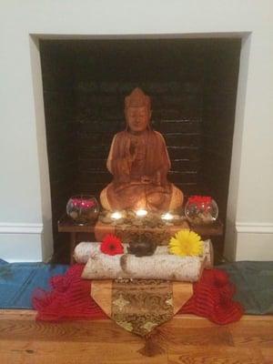 Looking forward to meditation and community tonight, supported by this gorgeous shrine by Josh.