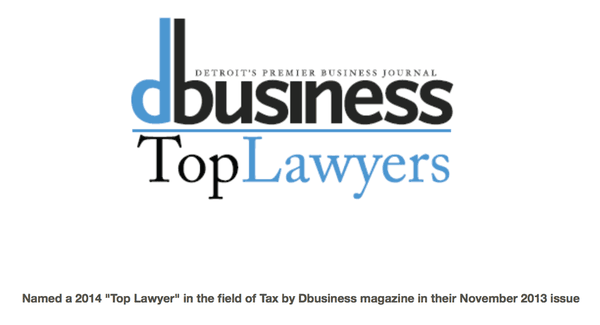 Named a 2014 "Top Lawyer" in the field of Tax by Dbusiness magazine in their November