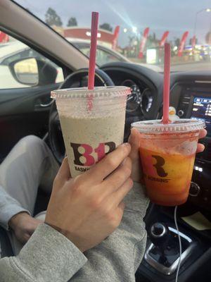 Cookies and cream milkshake and Mangoñada