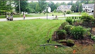 Look how clean we keep your lawn after installing pipe and they are not even done.