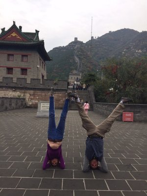 Our headstands on the great wall of China!