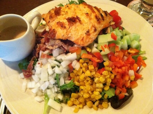 Cobb salad with salmon