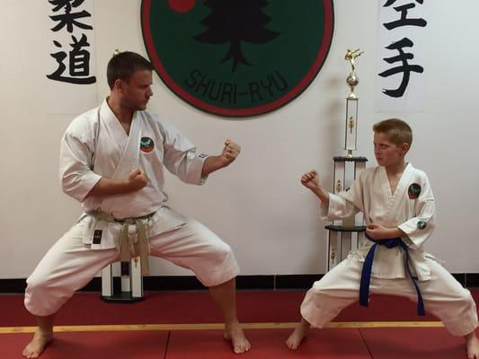 Posing for post Graduation picture with Sensei Joey Johnston.