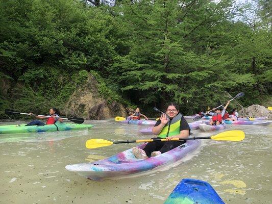 Kayaker waving to the camera! Best day ever!