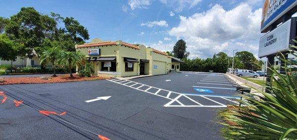 Venetian Cleaners's Englewood location entrance (dry cleaning pick-up and drop-off and laundromat)