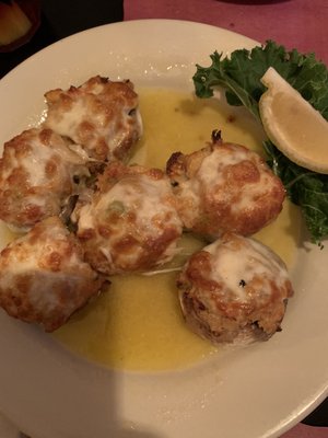 Crabmeat stuffed mushrooms (with 2 already eaten)