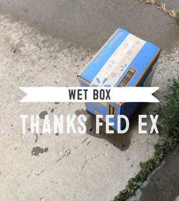 Package left in rain