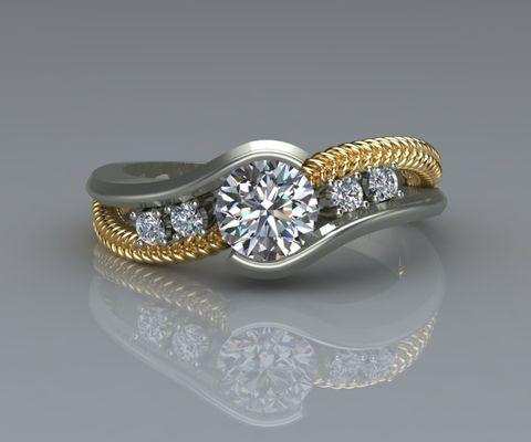 Custom two-tone Engagement Ring