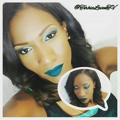 Make up and hair by Terhia everybody can't wear green but she can make it happen!