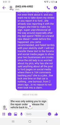 does it look like really cares? and that is the owner. he cared more about his review than a $220,000+ spending ford customer