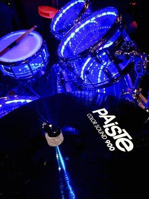 A customers Paiste color sound cymbals on a awesome Pearl drum kit