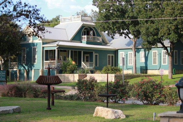 View of Zedler Guest House from the historic Zedler Mill on the San Marcos River