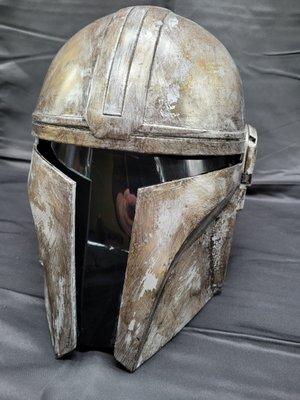 Mandalorian helmet. Cosplay. Star Wars.