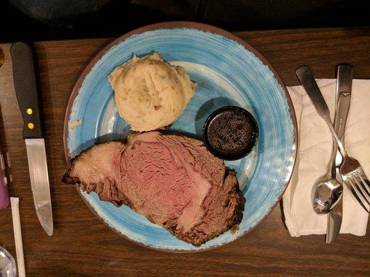 Prime Rib with Garlic Mashed Potato.