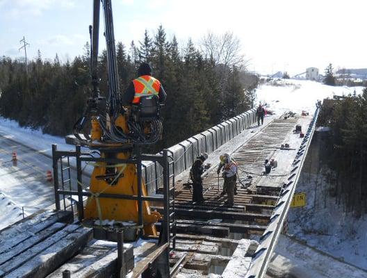 Railroad bridge work in Michigan