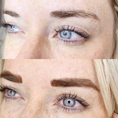 First session microblading and manual shading