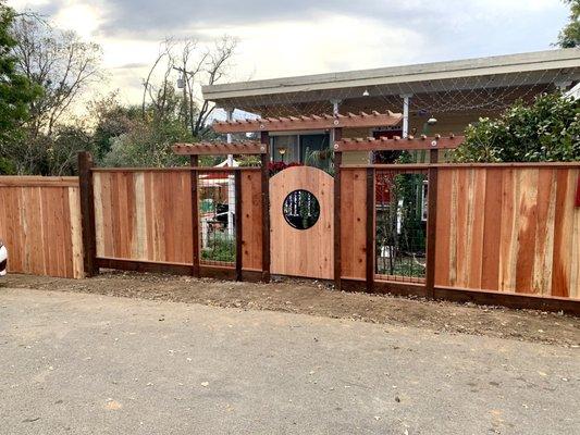 Our beautiful fence completed, looking exactly as designed.