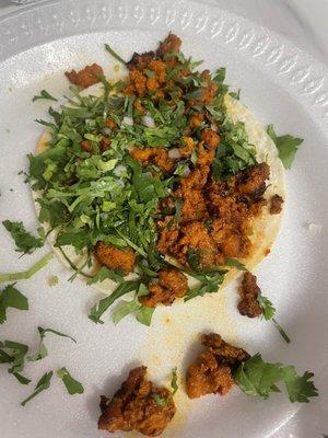 Chorizo taco (with fresh Cilantro!)