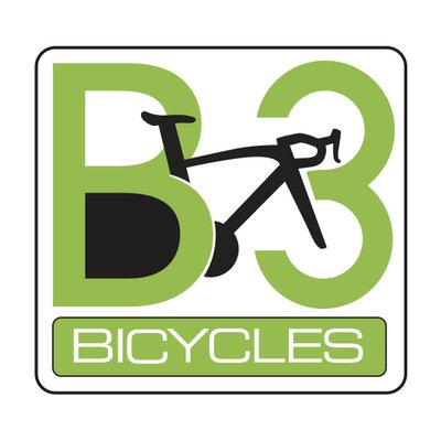 Our logo! B3 Bicycles, 6527 Route 9 North in Howell, NJ 07731. 732 987 6267.