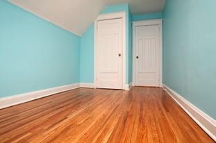 Soft sky with shiney hard wood floors