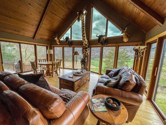 Living room of The Lodge (Sleeps up to 12 guests)