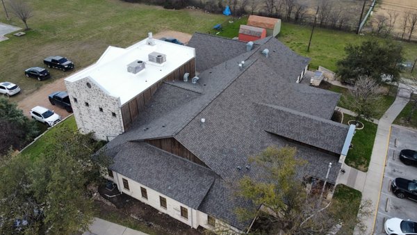 commercial shingle and flat roof