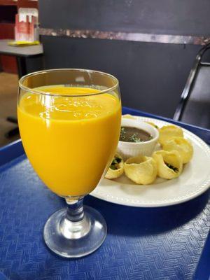 Mango Lassi and pani puri