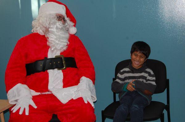 Cracking jokes with Santa