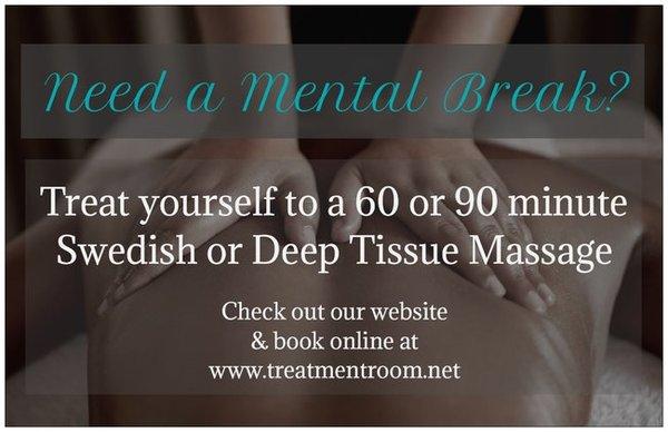 Book Online today at www.treatmentroom.net